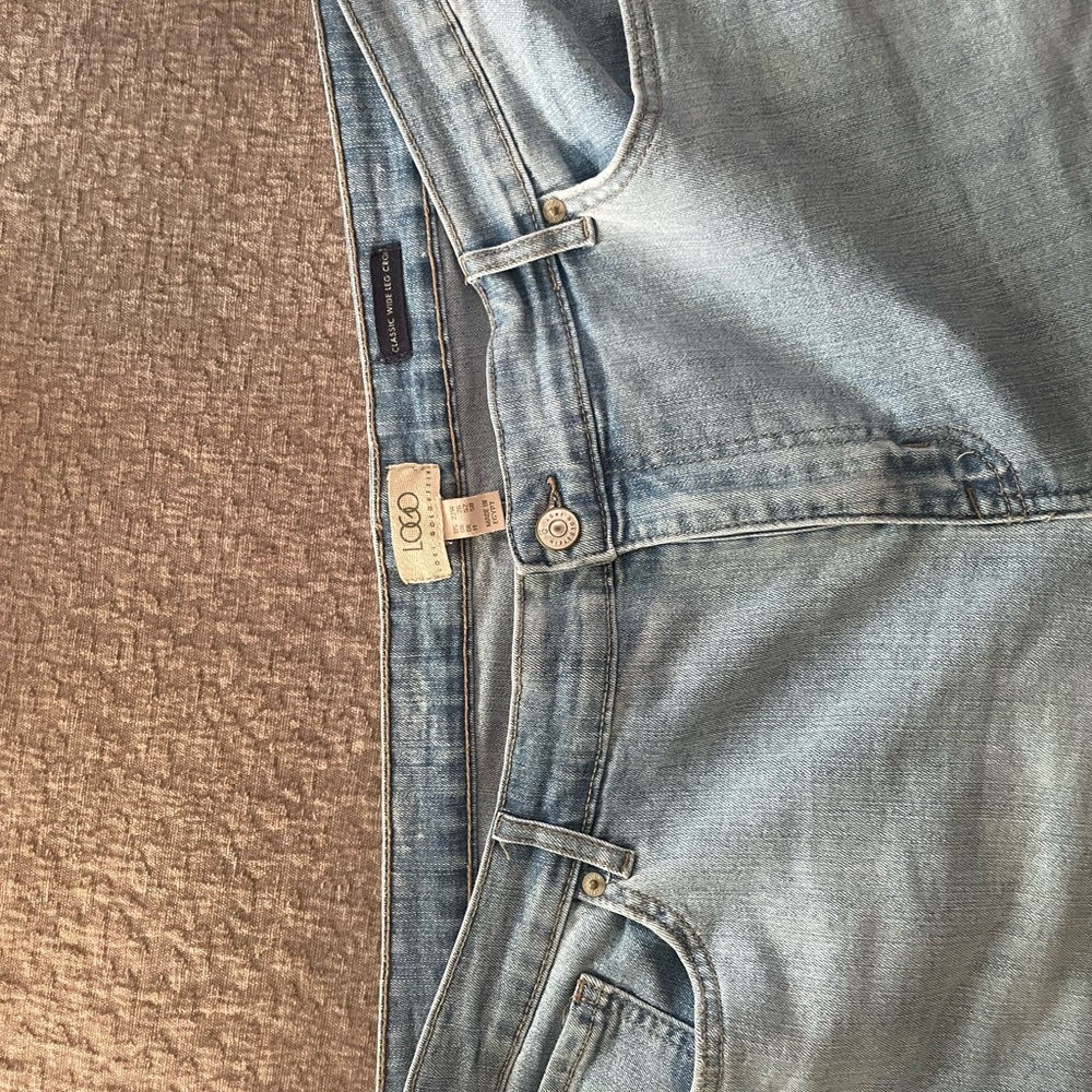 NWOT LOGO Classic Wide Leg Crop Light Blue Women's Jeans - Picture 2 of 4